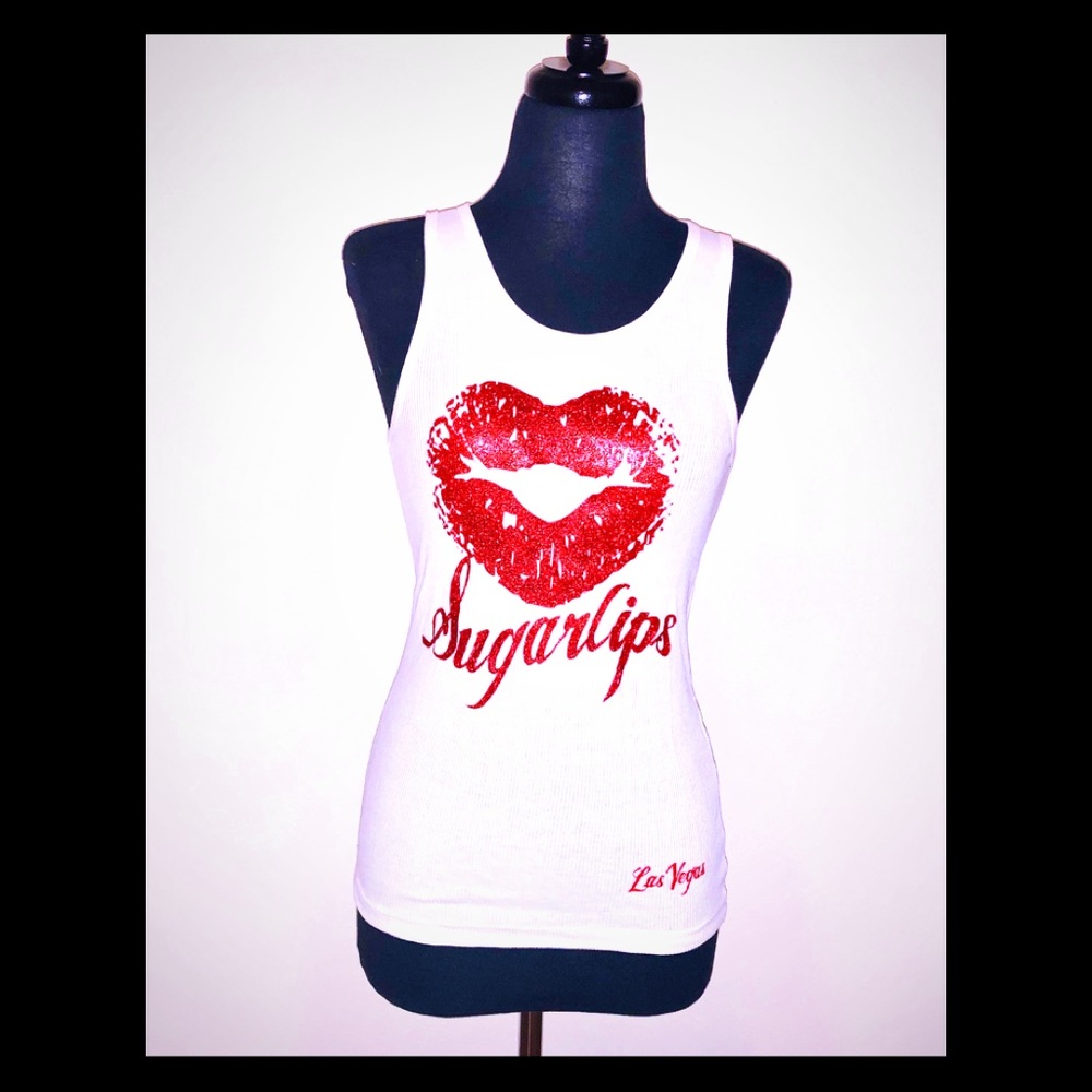 New Glittery SUGAR LIPS Sugar Factory Tank Top